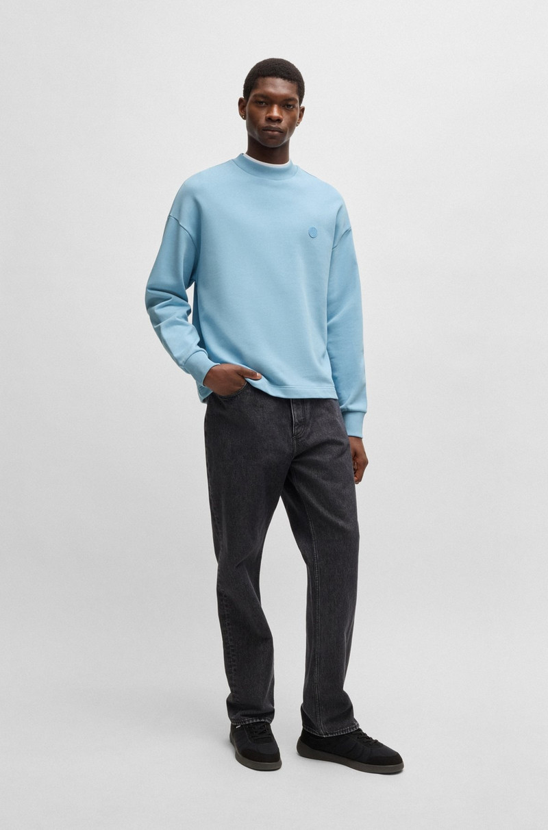 HUGO COTTON-TERRY SWEATSHIRT WITH HAPPY HUGO LOGO PATCH outlook