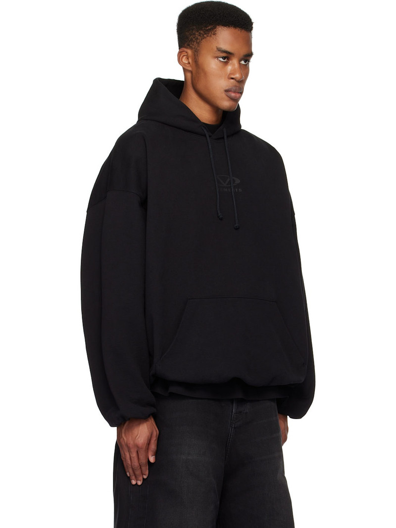 Black Oval Logo Cropped Boxy Hoodie 2