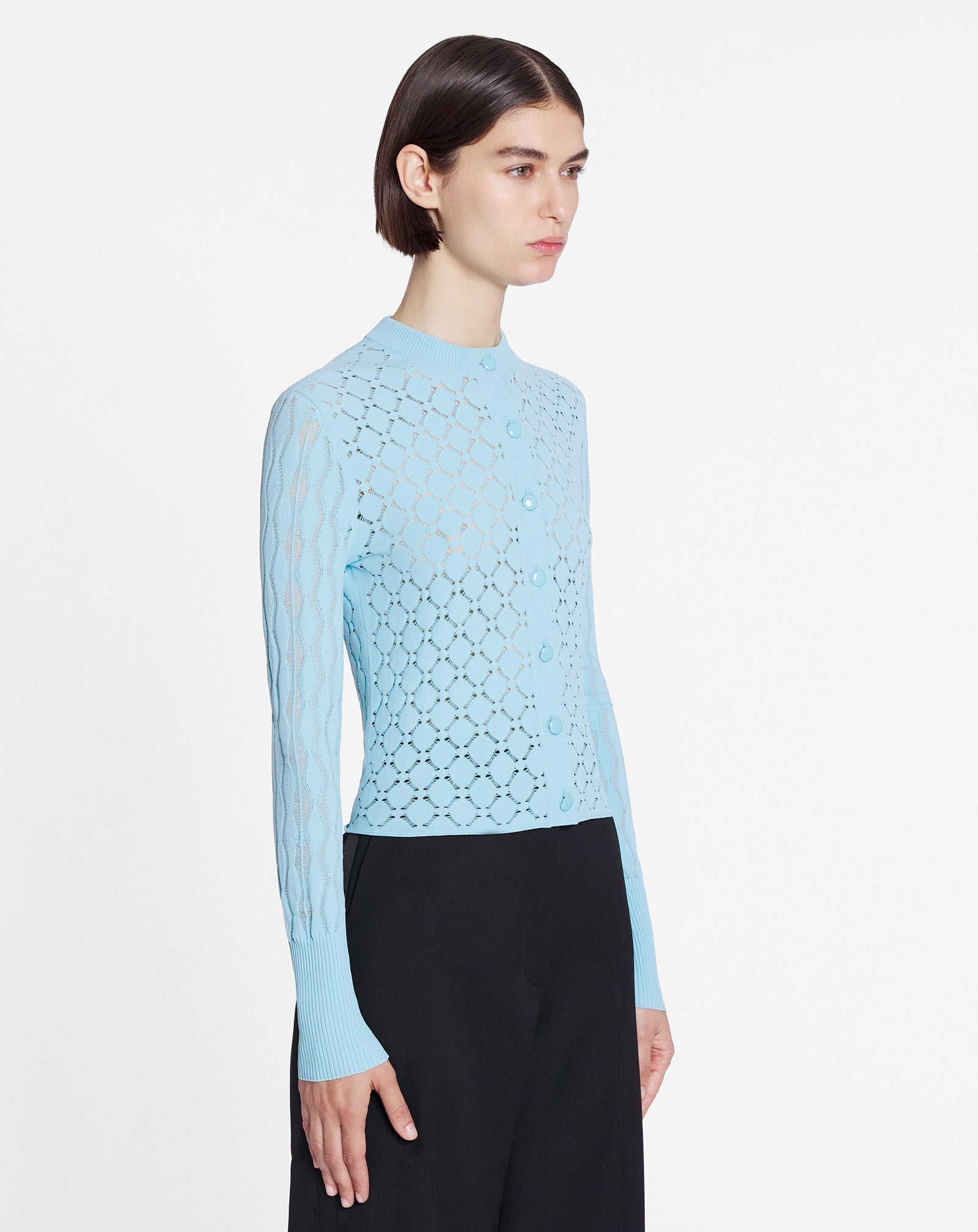 BODYCON CARDIGAN WITH ROUND NECK - 3