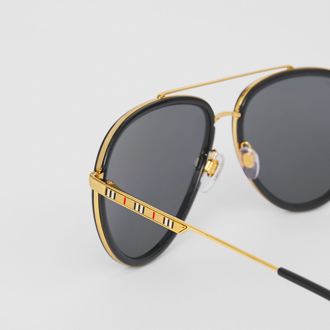 Icon Stripe Detail Pilot Sunglasses - 2