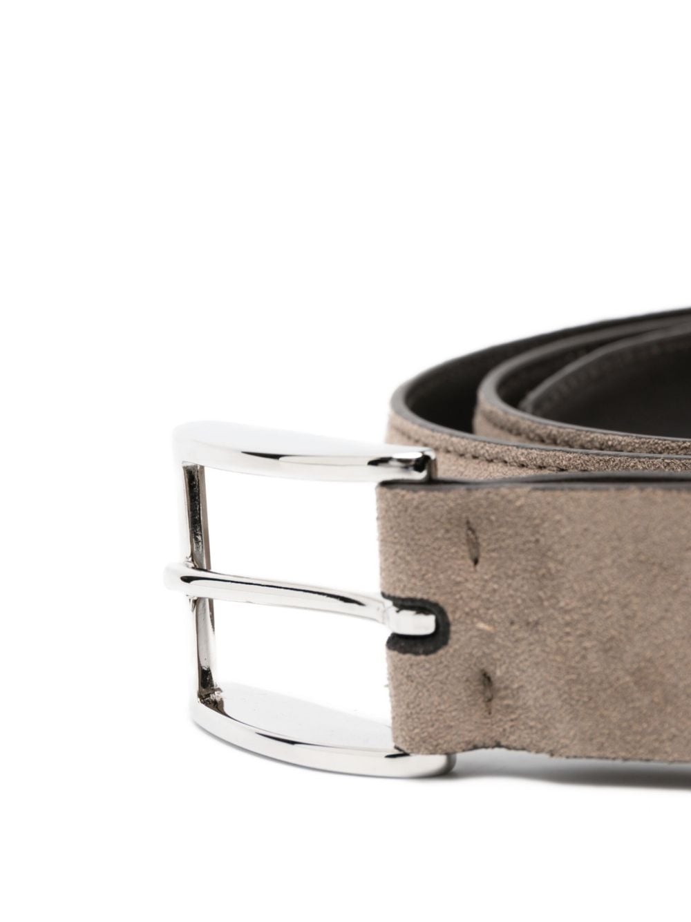 buckle-fastening suede belt - 2