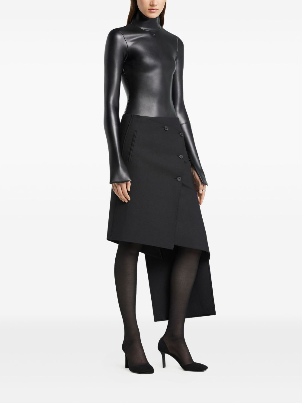 mock-neck zipped-shoulder bodysuit - 3