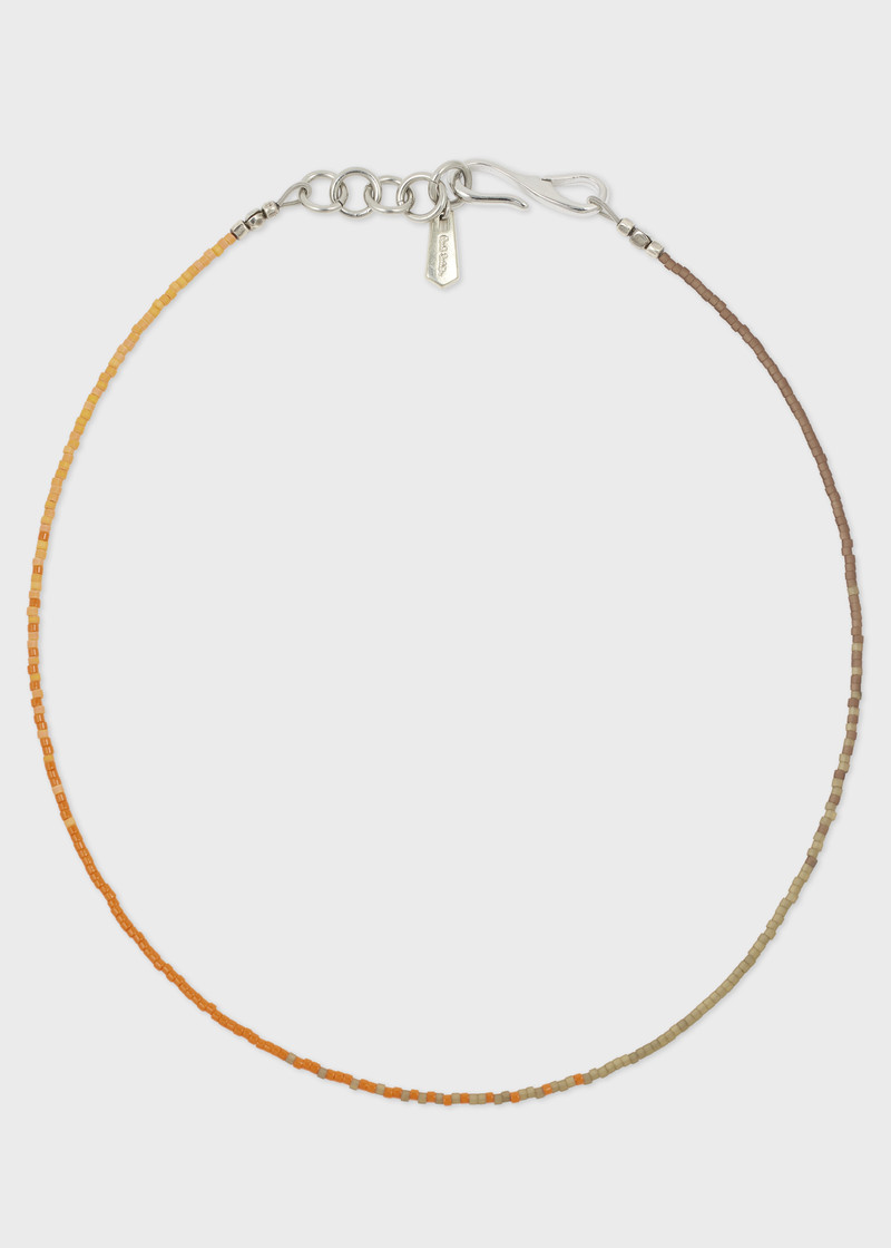 Orange and Brown Beaded Necklace 1