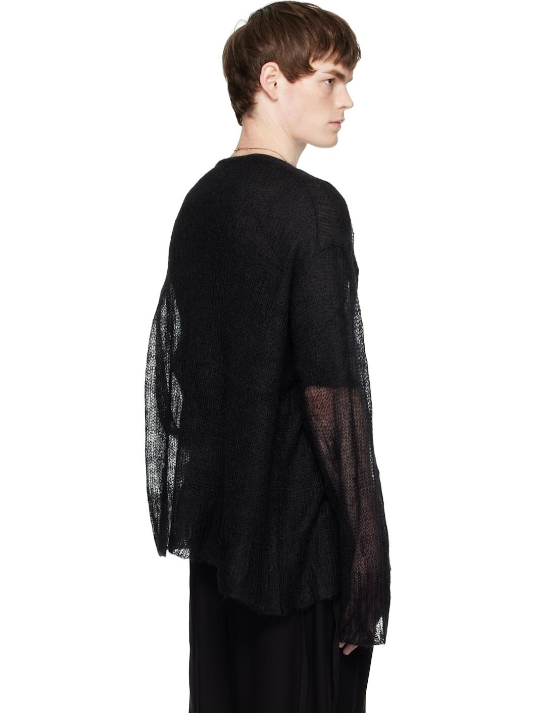 Black Kent Open Neck High Comfort Sweater - 3