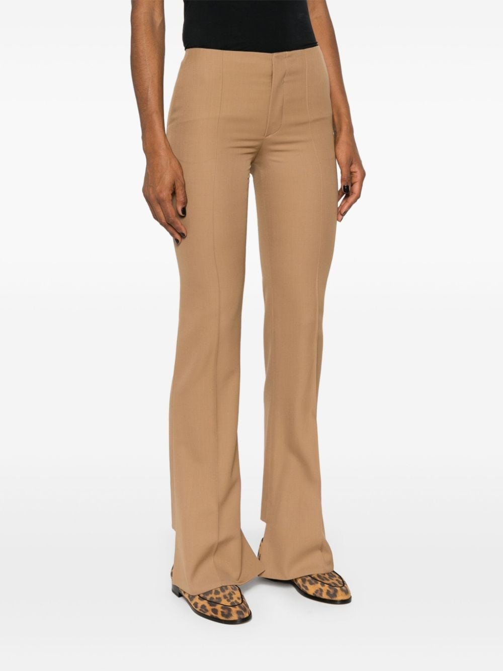 pintuck bootcut trousers - 3