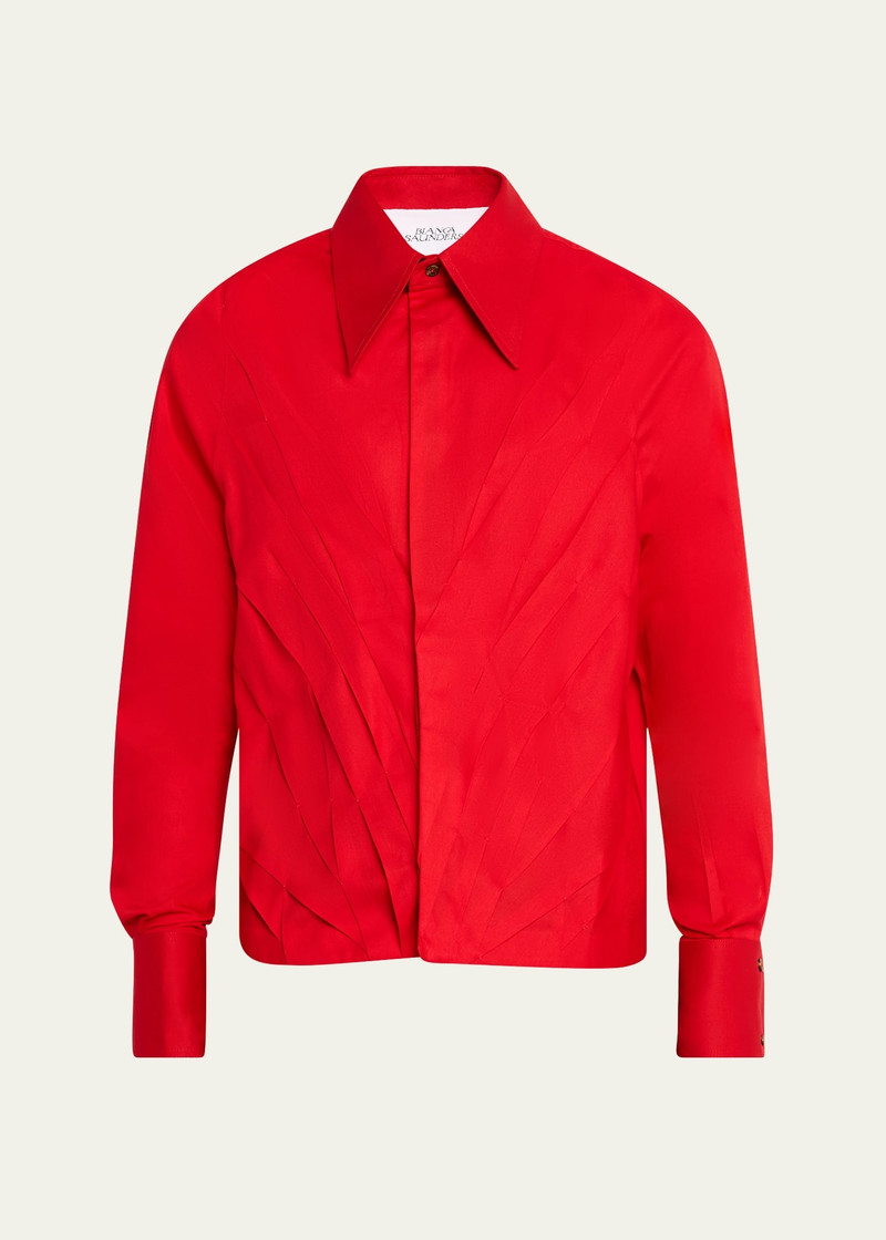 Men's Multi-Pleat Poplin Blouson Jacket - 1