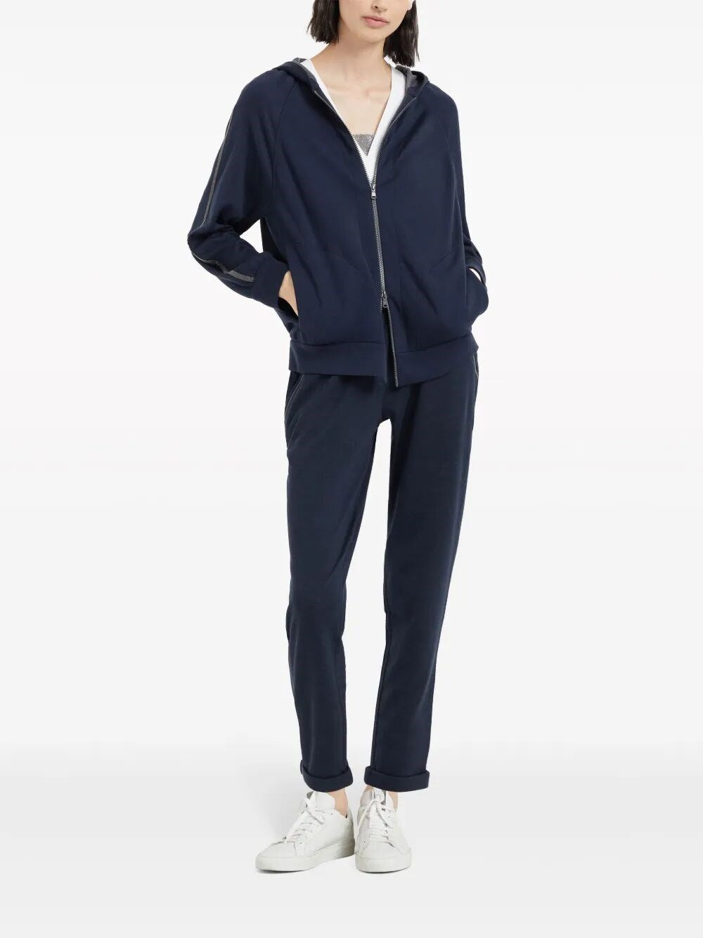 Hooded Sweatshirt With `Precious` Stripe - 2