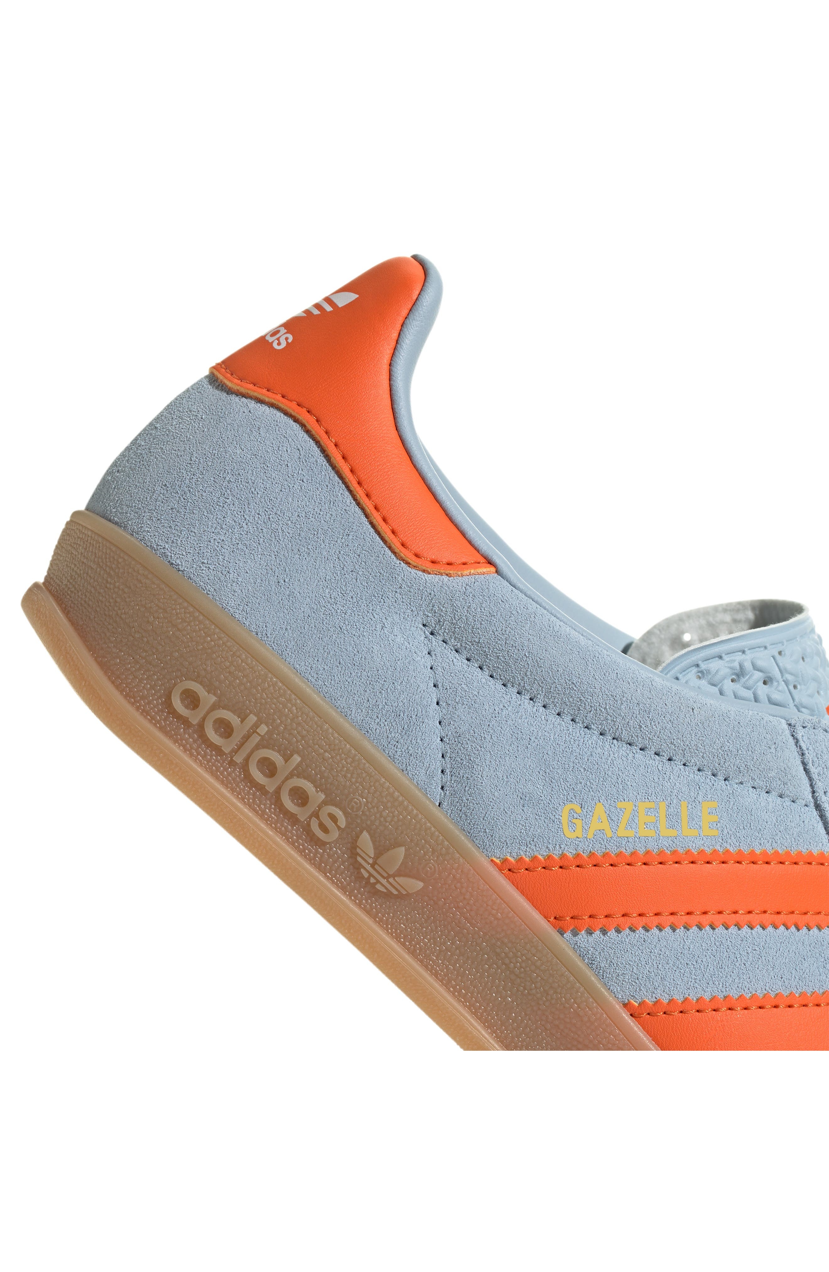 adidas Gazelle Indoor Sneaker in Wonder Blue/Orange/White at Nordstrom - 7