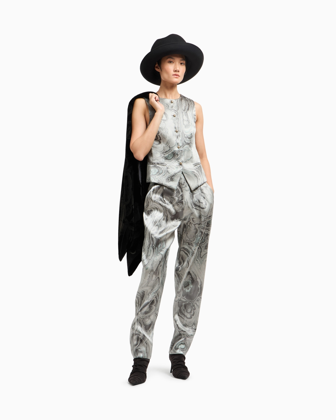 SINGLE-BREASTED JACQUARD WAISTCOAT - 2