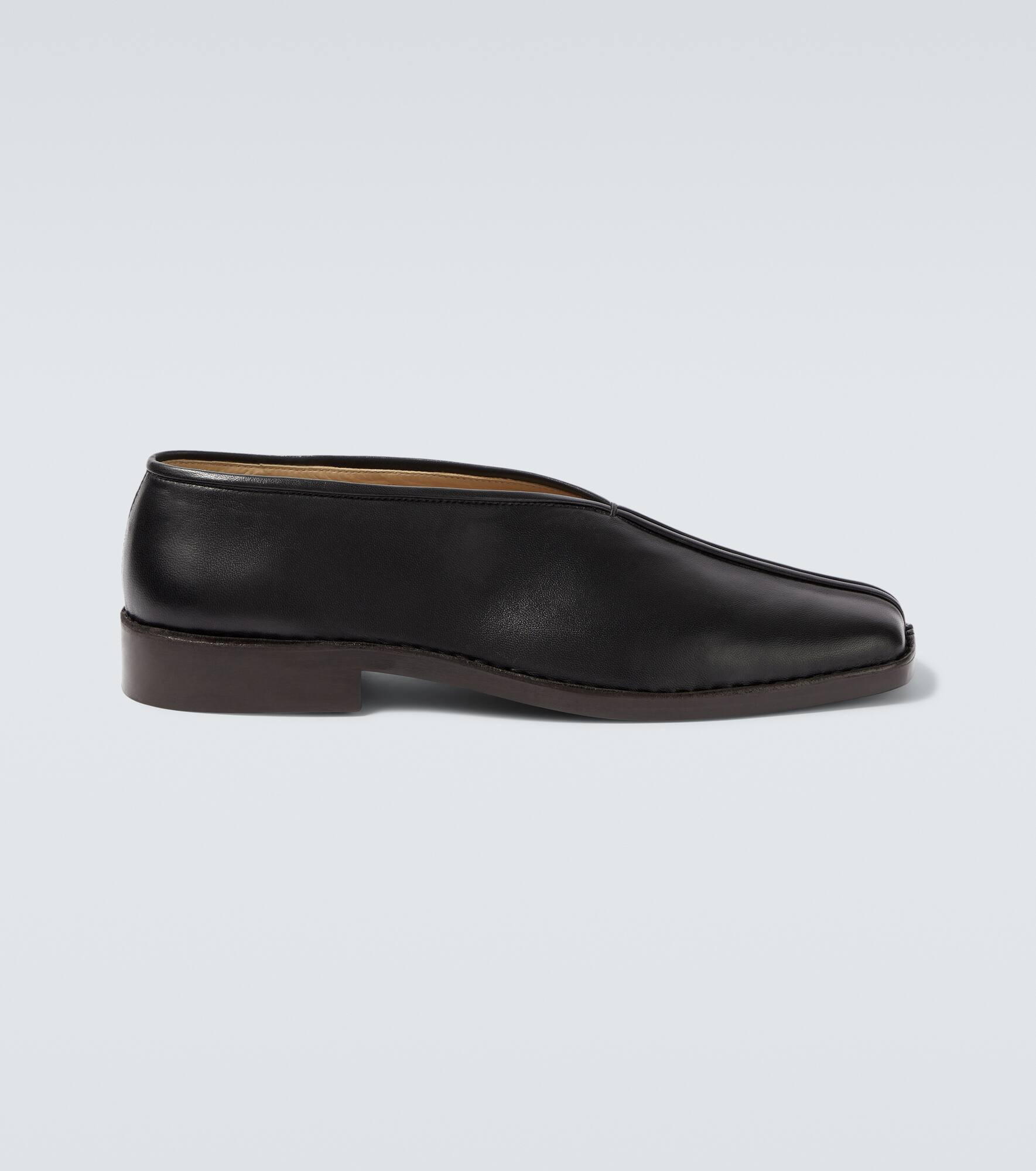 Piped leather loafers - 1