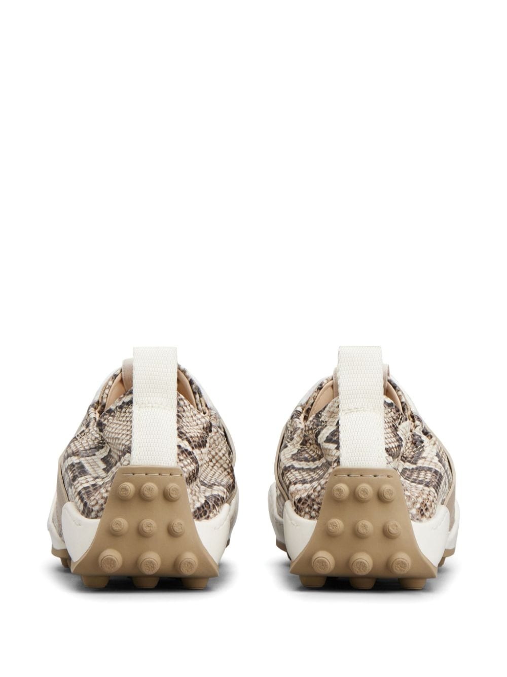 snake-print leather sneakers - 3
