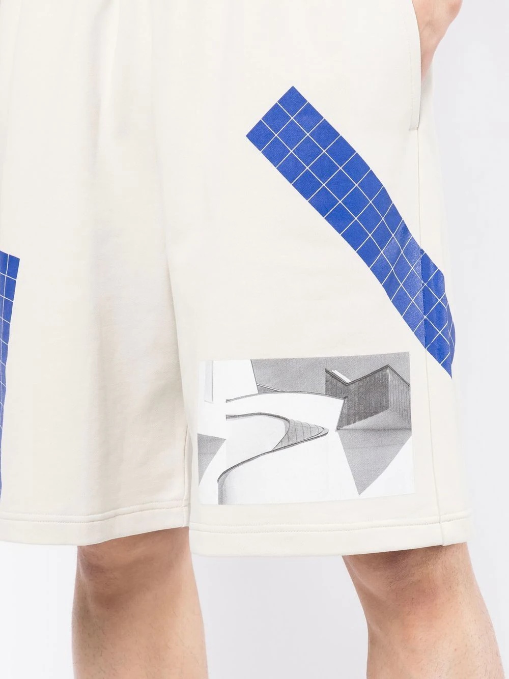 graphic-print organic cotton track shorts - 5