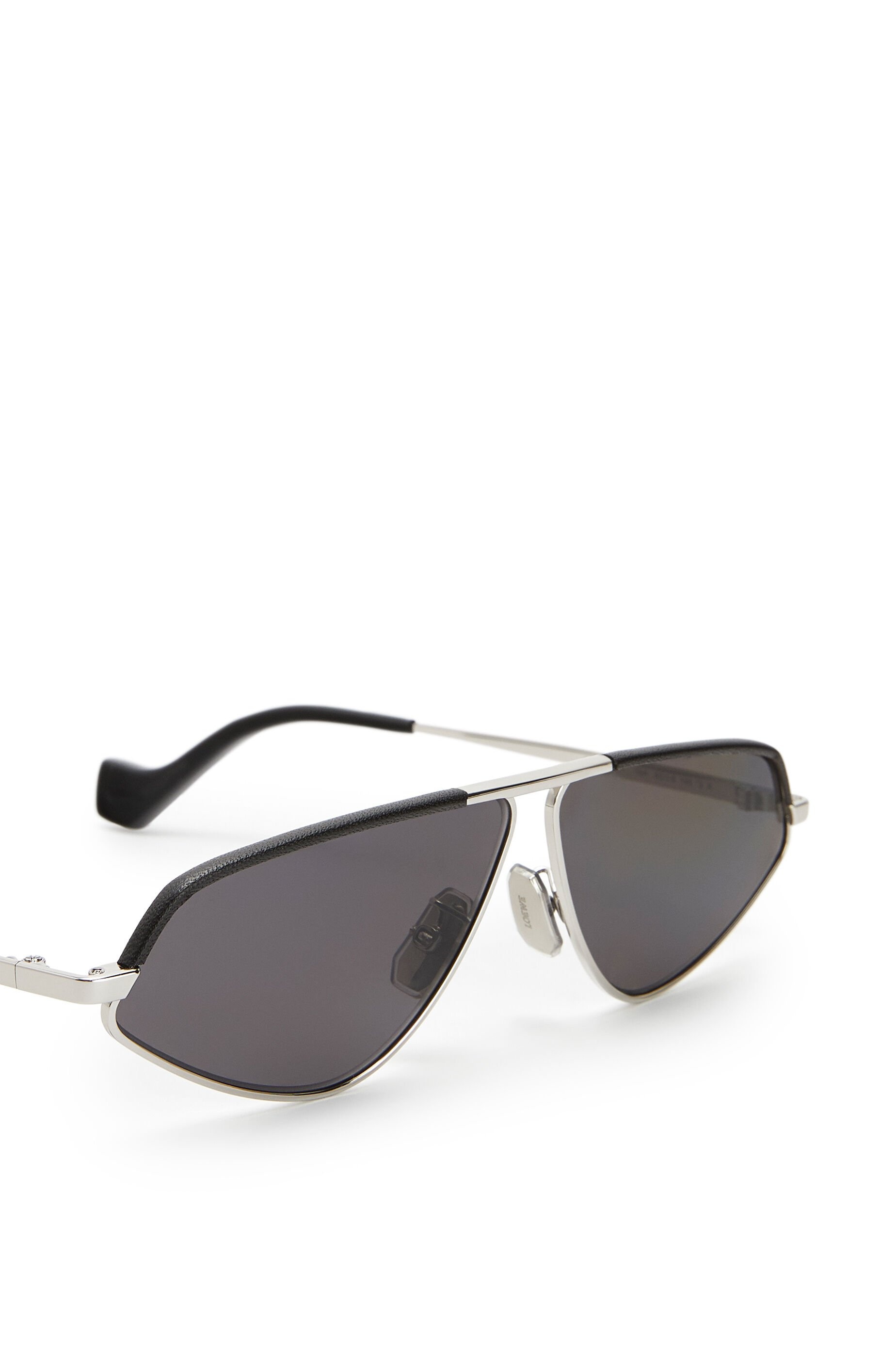 Leather geometric sunglasses - 5