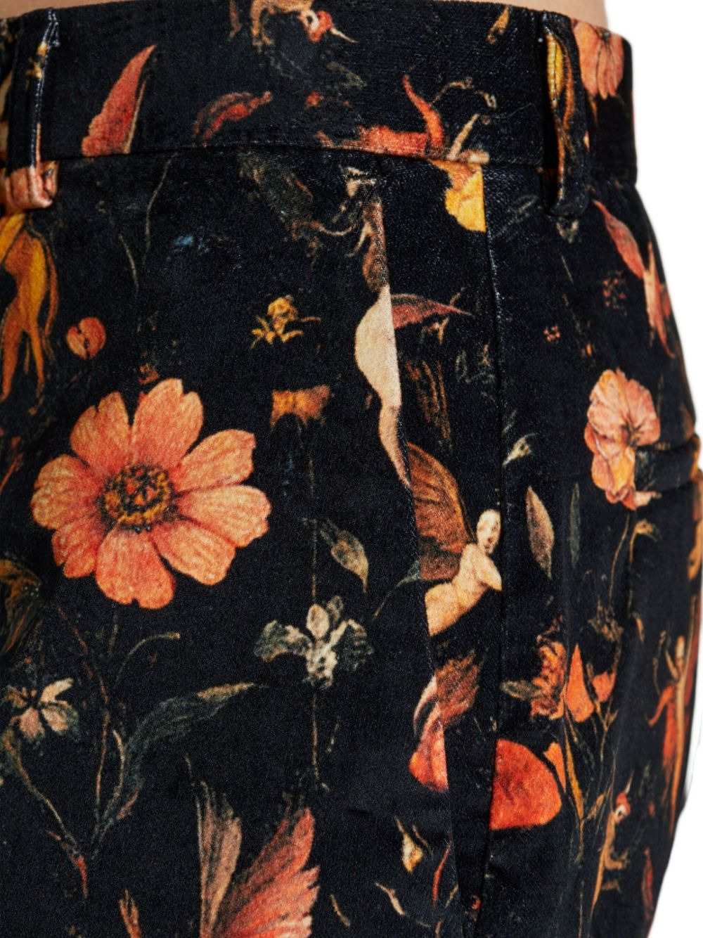 floral velvet trousers - 5