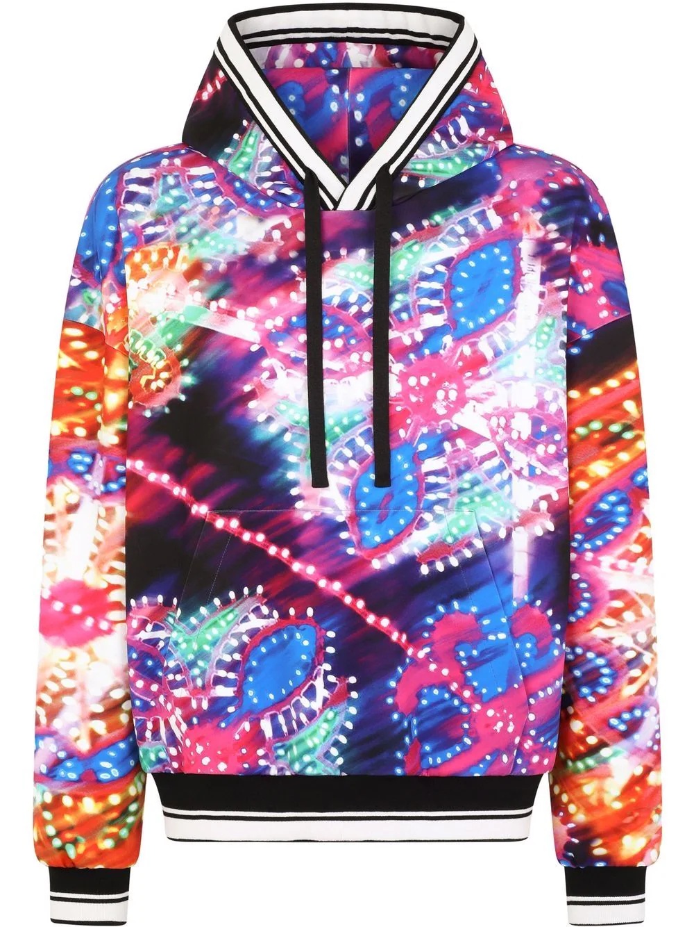 luminaire-print stretch-cotton hoodie - 1