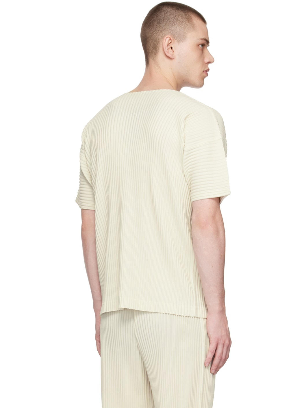 White Color Pleats T-Shirt - 3