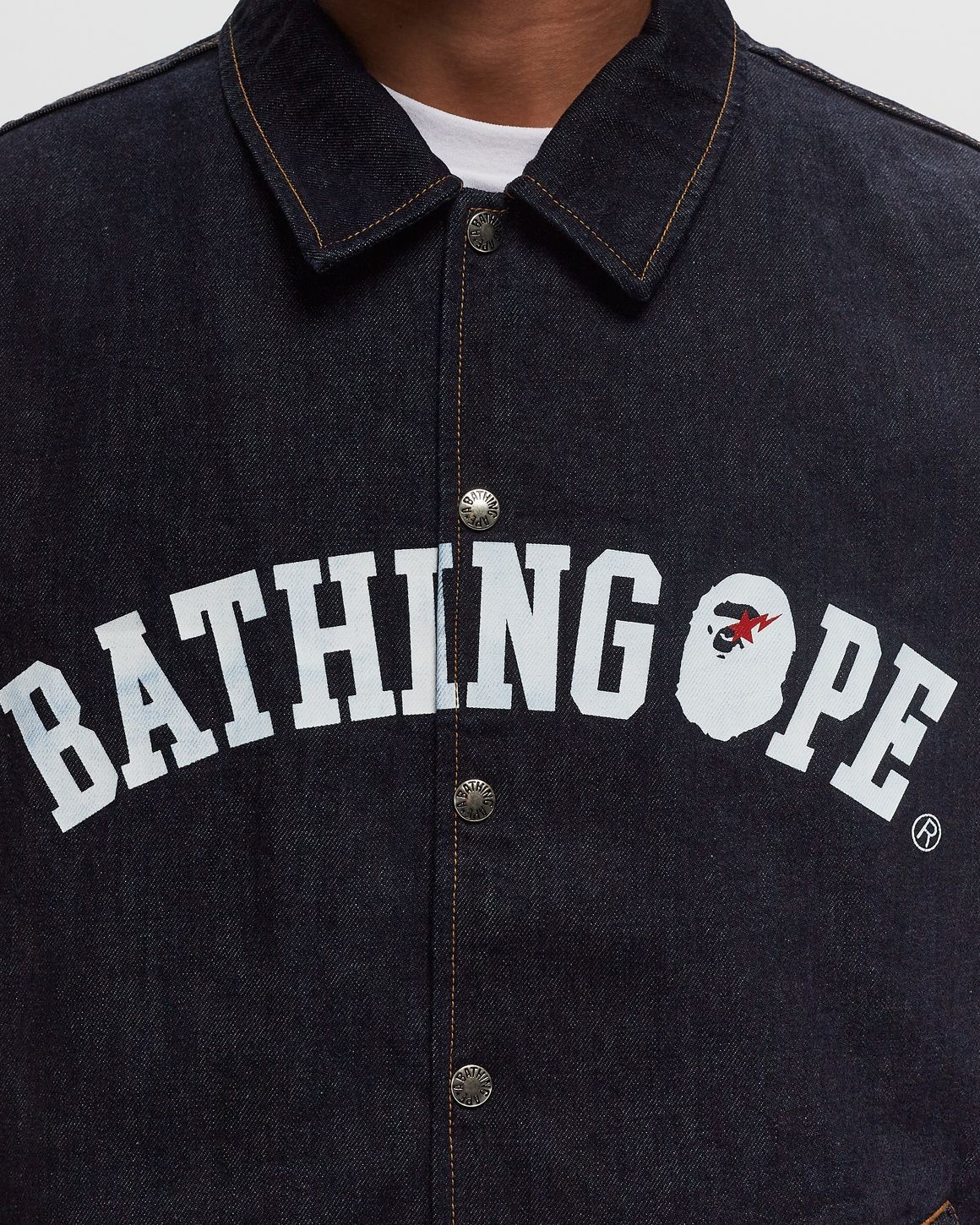BATHING APE RELAXED FIT DENIM COACH JACKET - 4