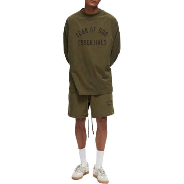 Fear of God Essentials Fleece Soccer Short 'Olive' 160BT242004F - 3