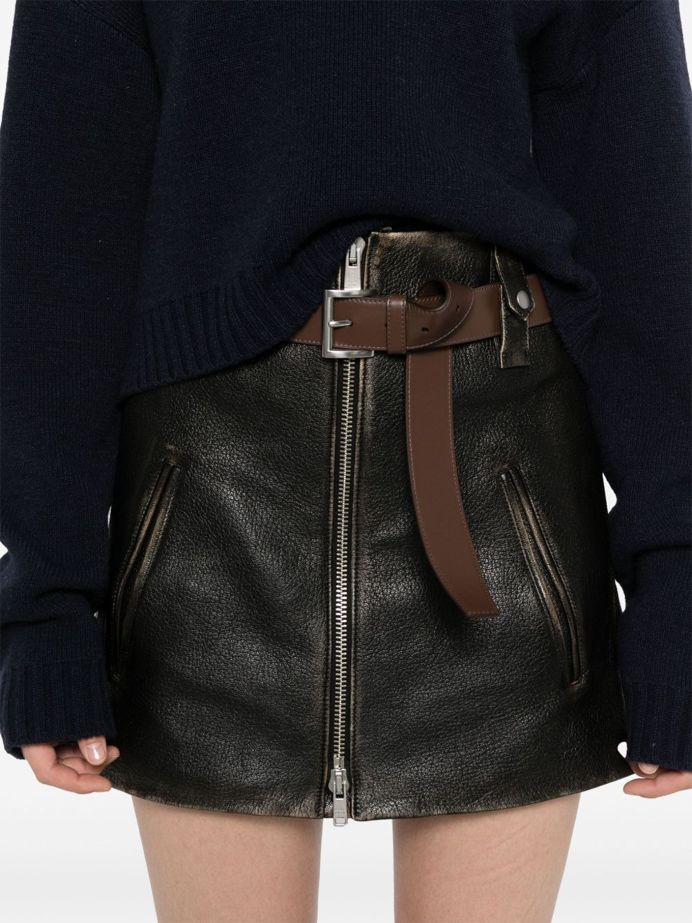 leather mini skirt - 5