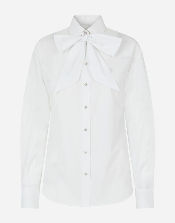 Poplin shirt with pussy bow - 3