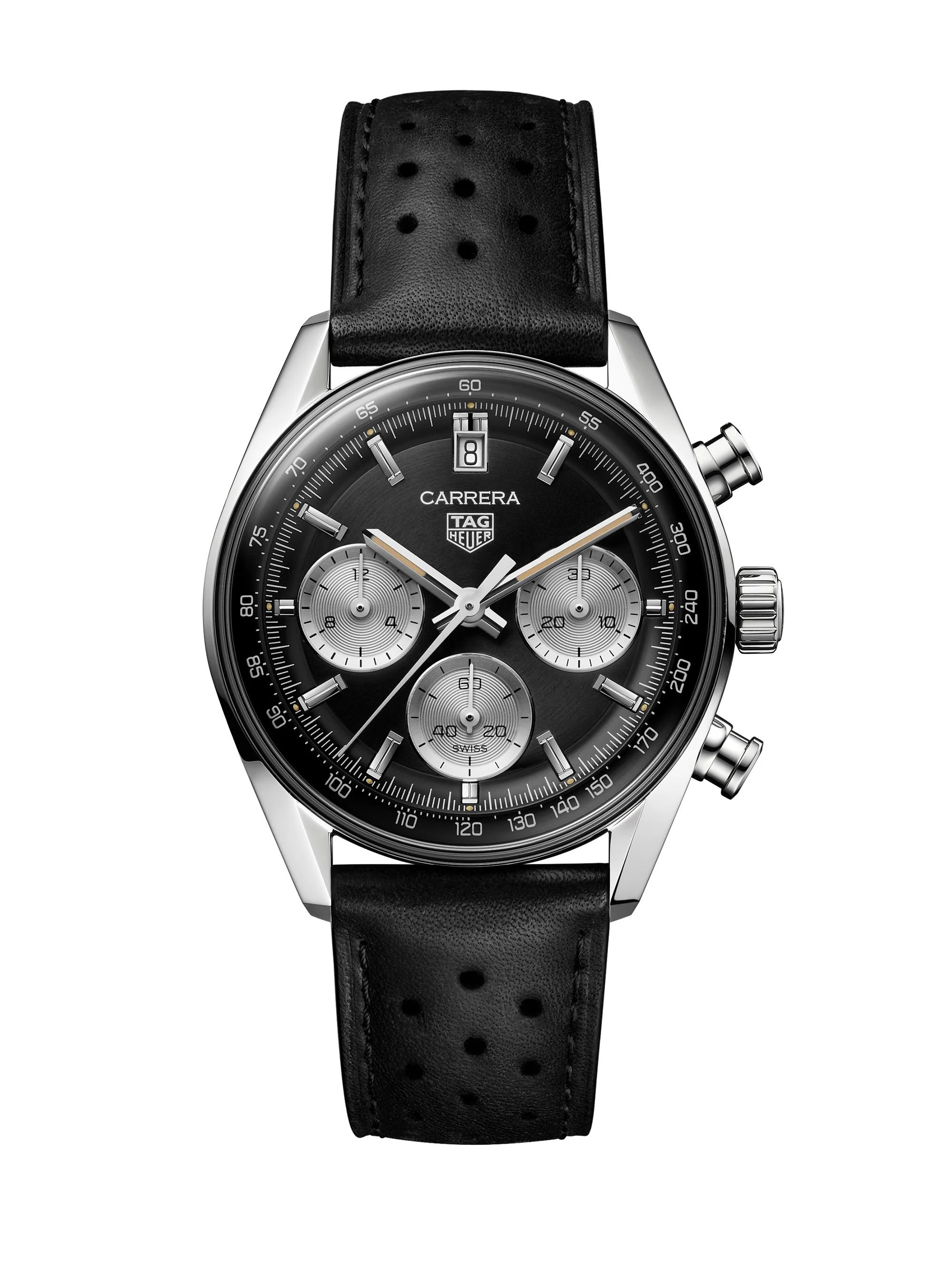Men's Carrera Stainless Steel Chronograph Watch - Black - 1
