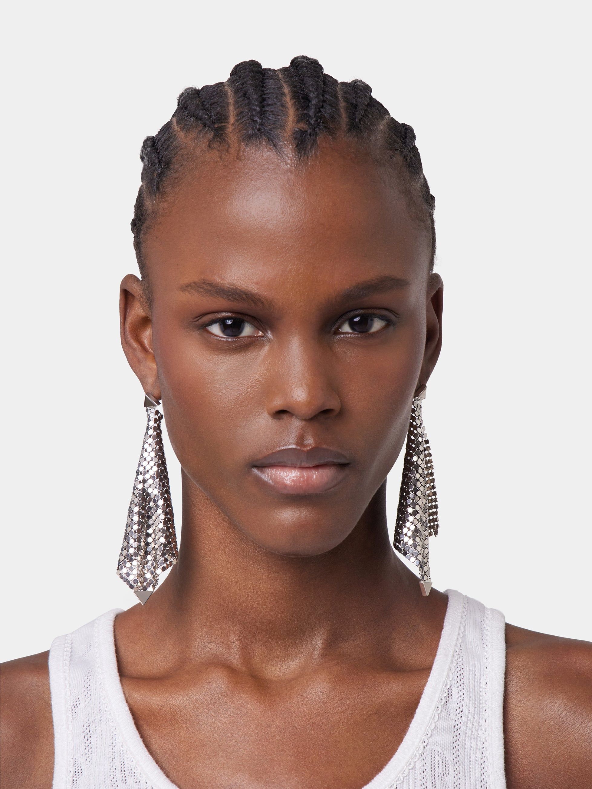 SILVER CHAINMAIL EARRINGS - 2