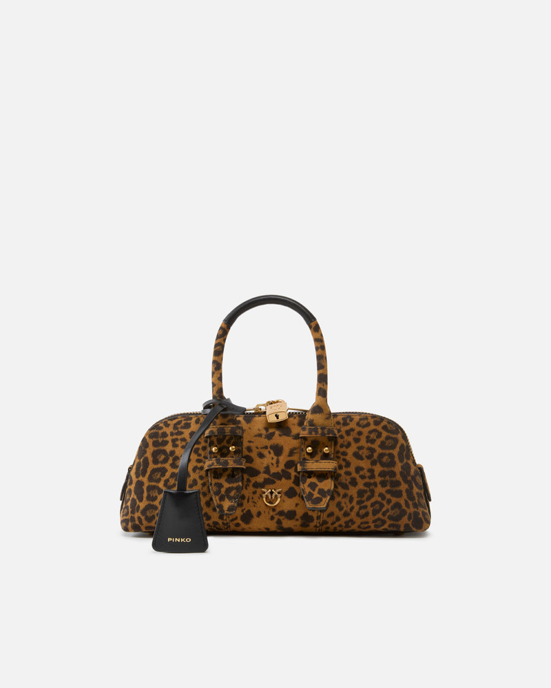 SUEDE HANDBAG WITH MACULA PRINT 1