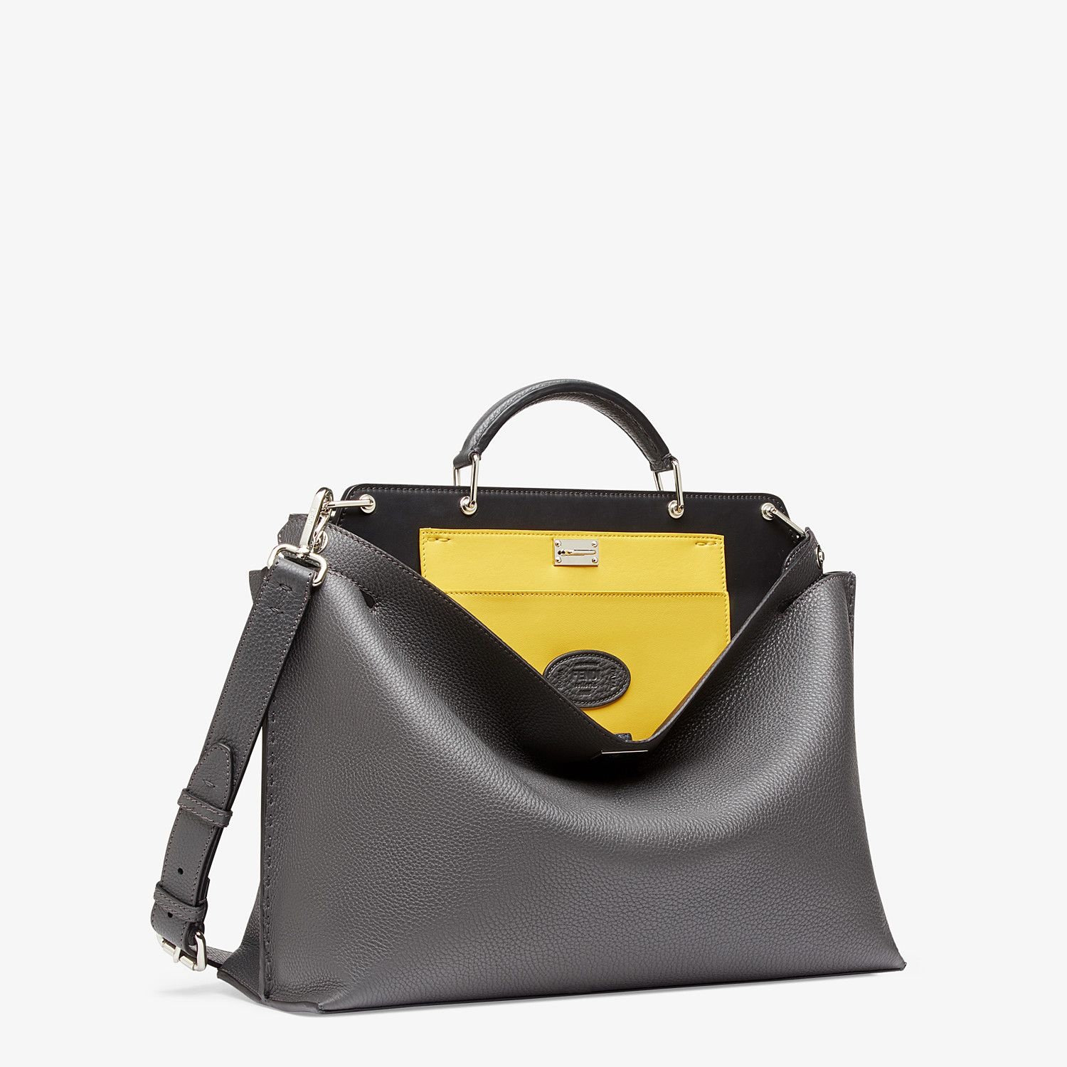 Gray leather bag - 2