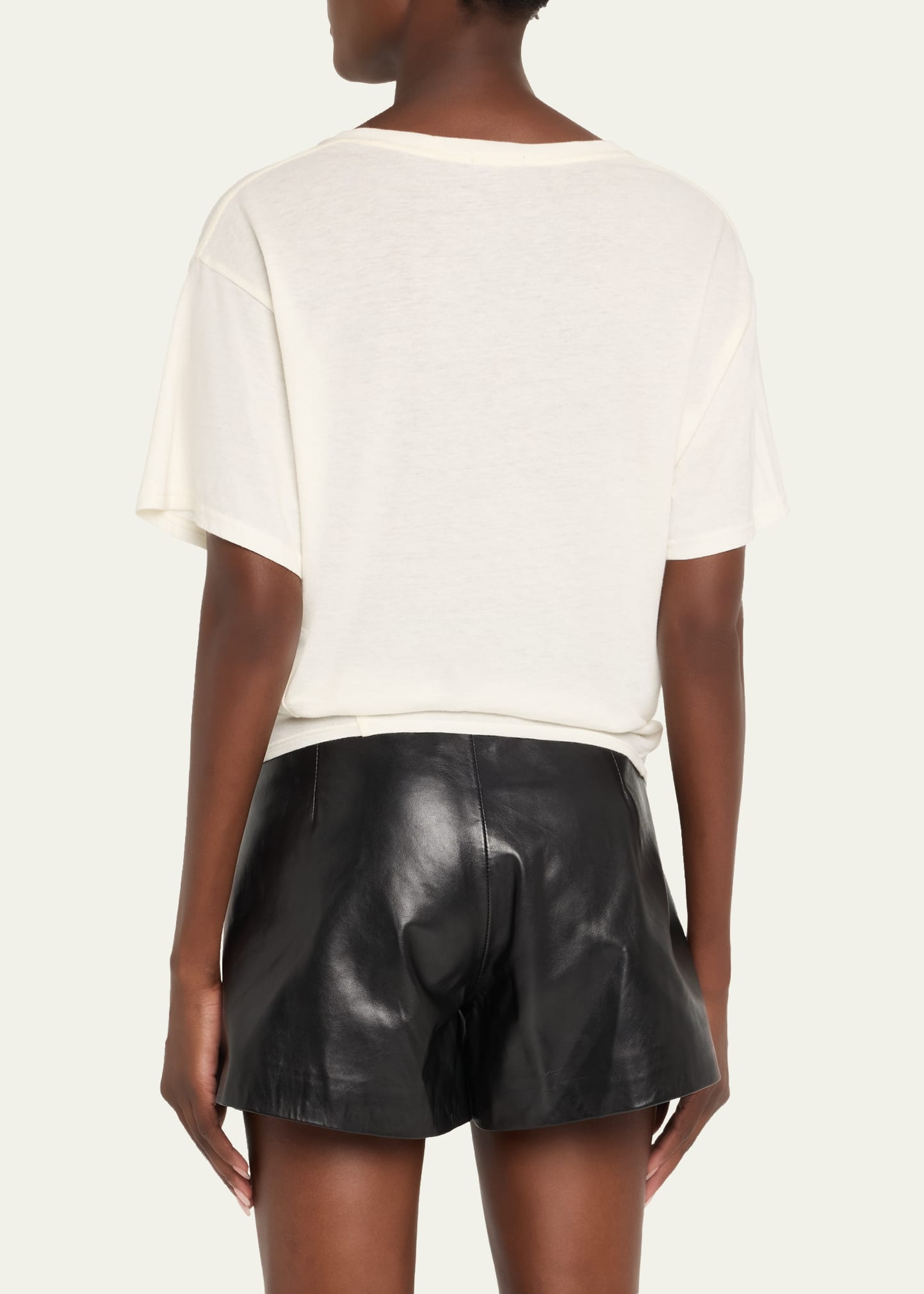 Cashmere-Blend Tight Waist Tee - 3