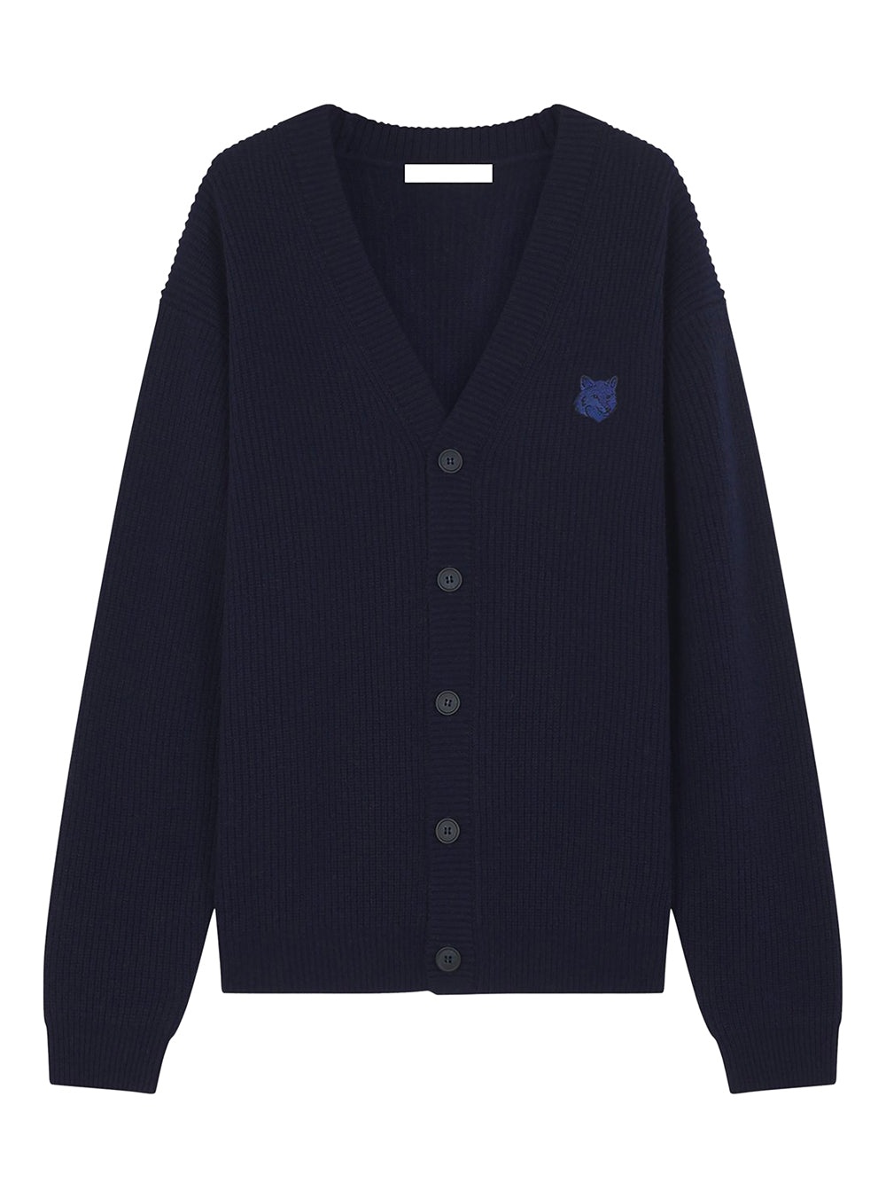 Bold Fox Head Patch Comfort Ribbed Cardigan - 1