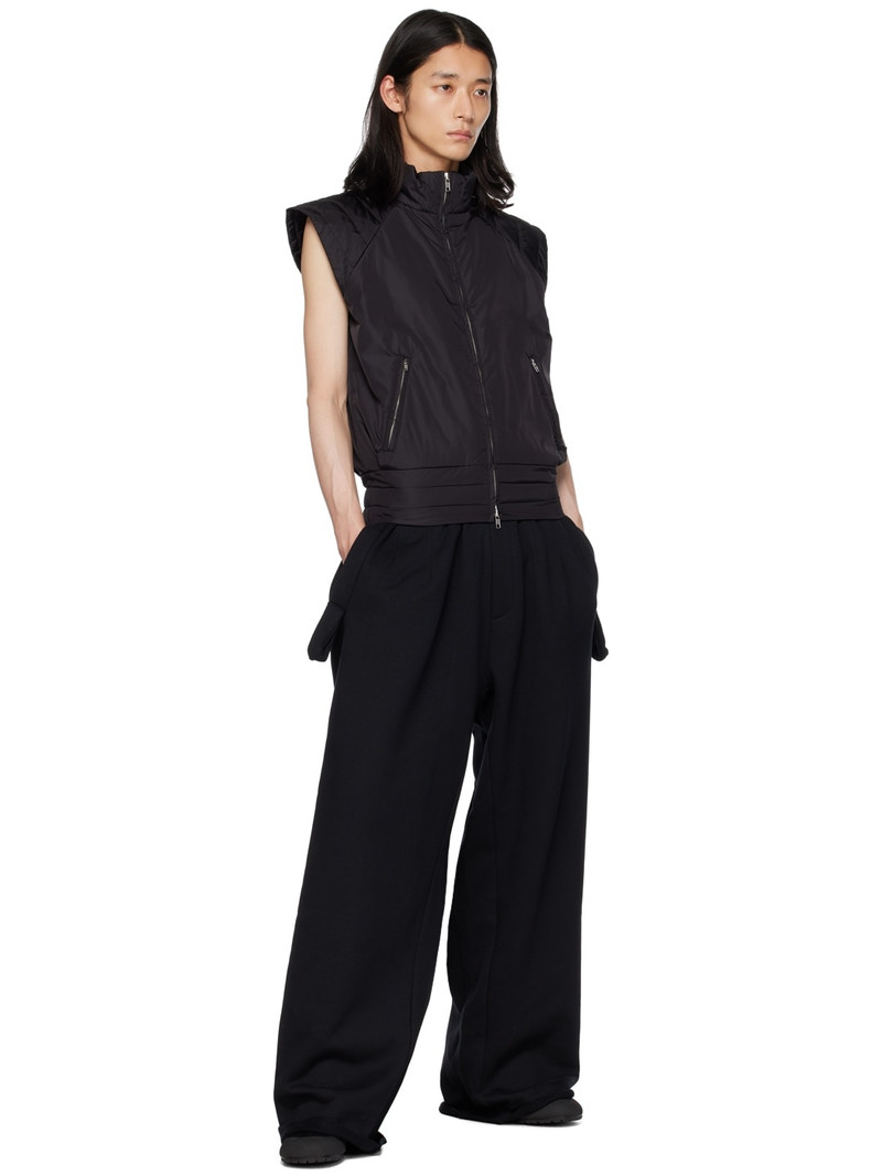 RANDOM IDENTITIES Black Wide-Leg Sweatpants outlook