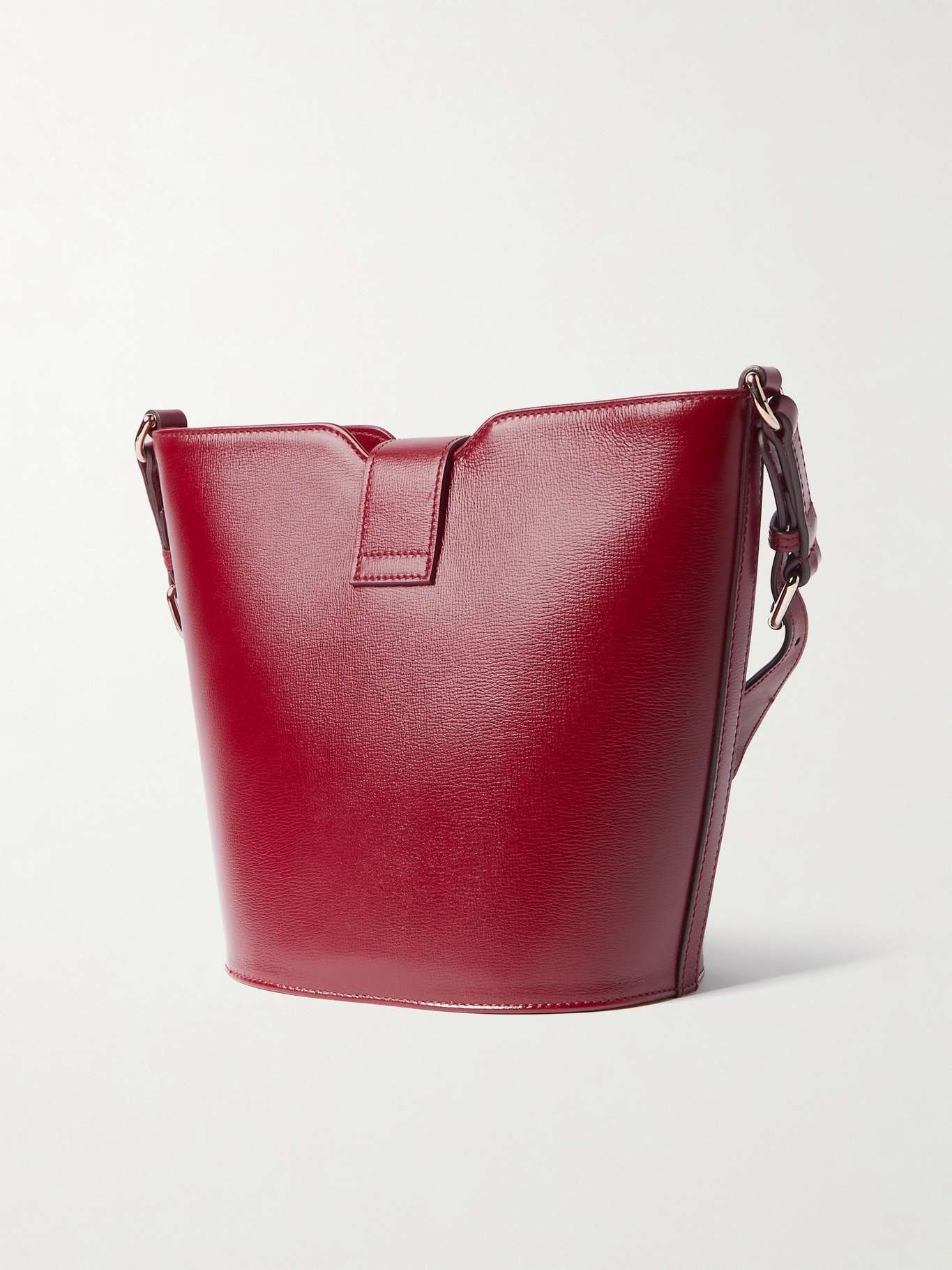 Webbing-trimmed textured-leather shoulder bag - 3