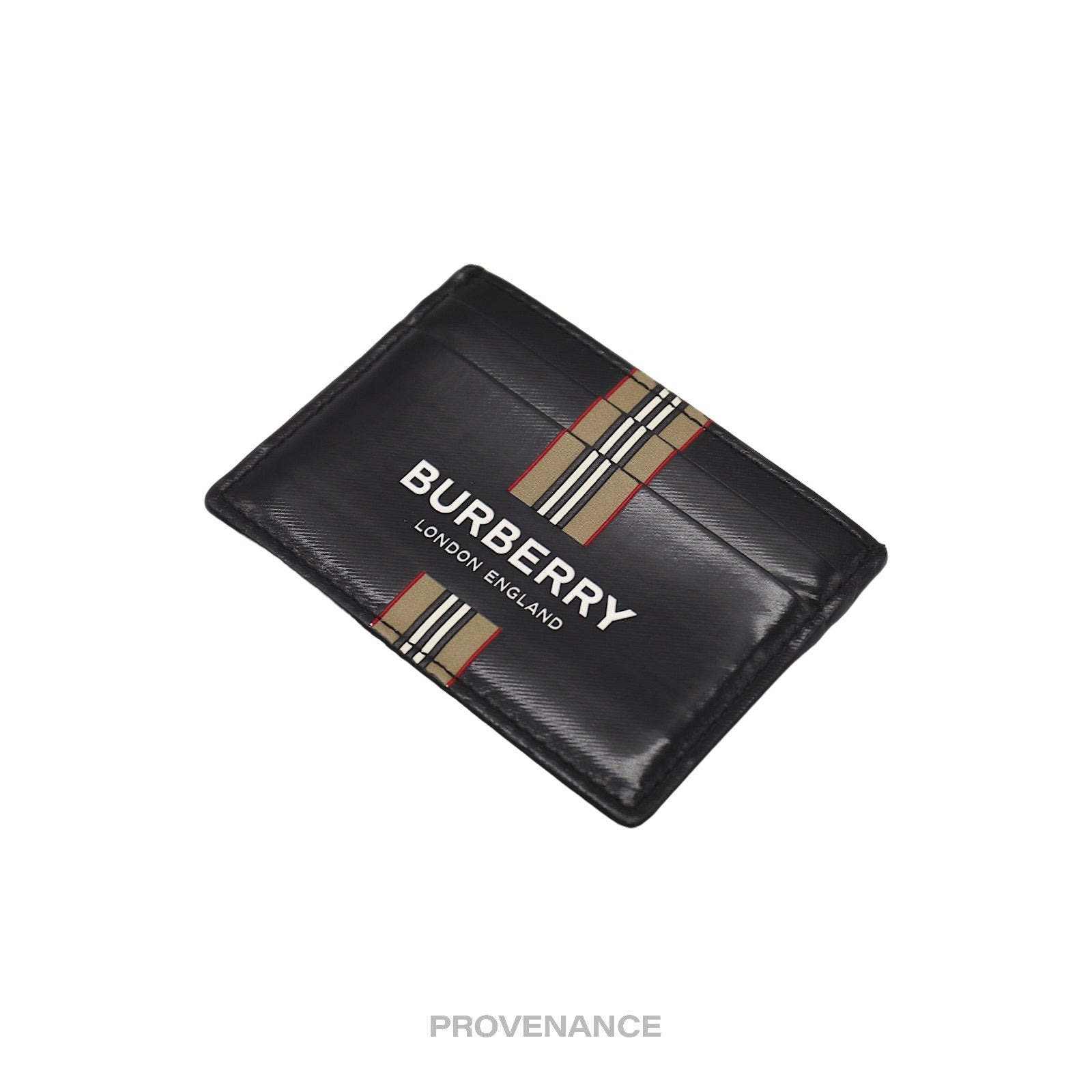 Burberry Card Holder Wallet - Logo Striped Check Black - 3