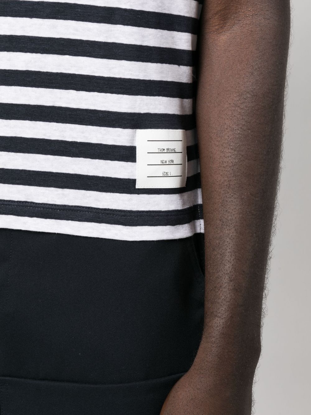 horizontal-stripe short-sleeve T-shirt - 5