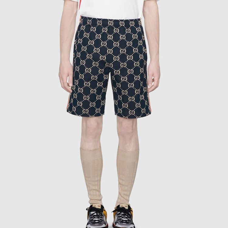 Gucci Side Contrast Striped Jacquard Shorts For Men Blue 474632-X9V05-4245 - 4