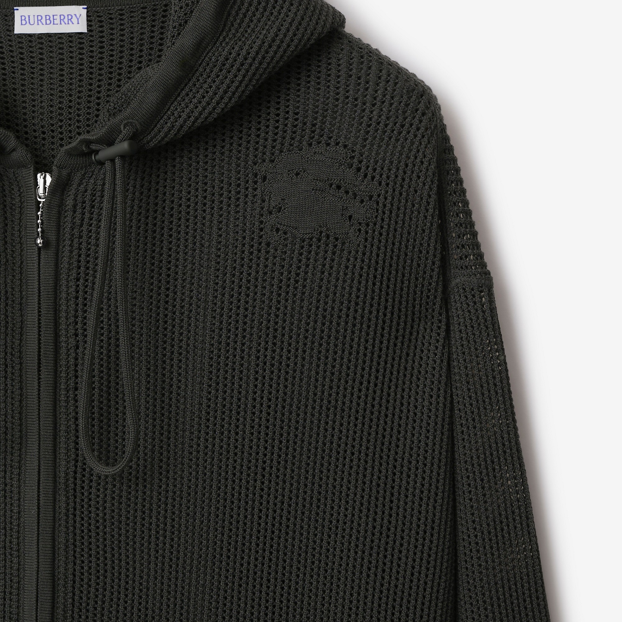 Silk Cotton Mesh Zip Hoodie - 6