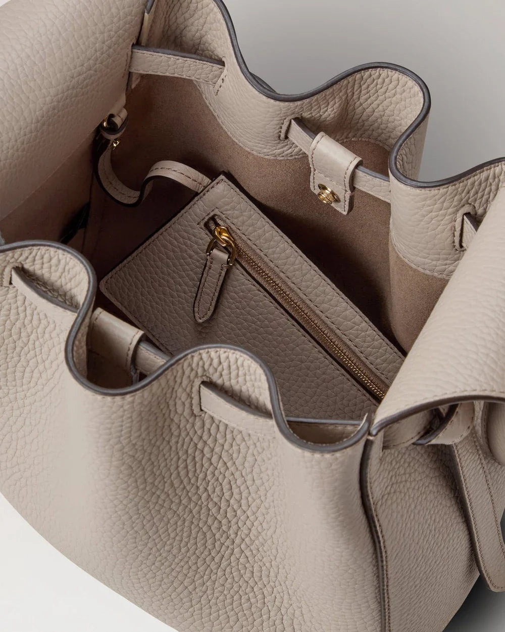 Small Lyra Bucket Cashmere Taupe Heavy Grain - 5