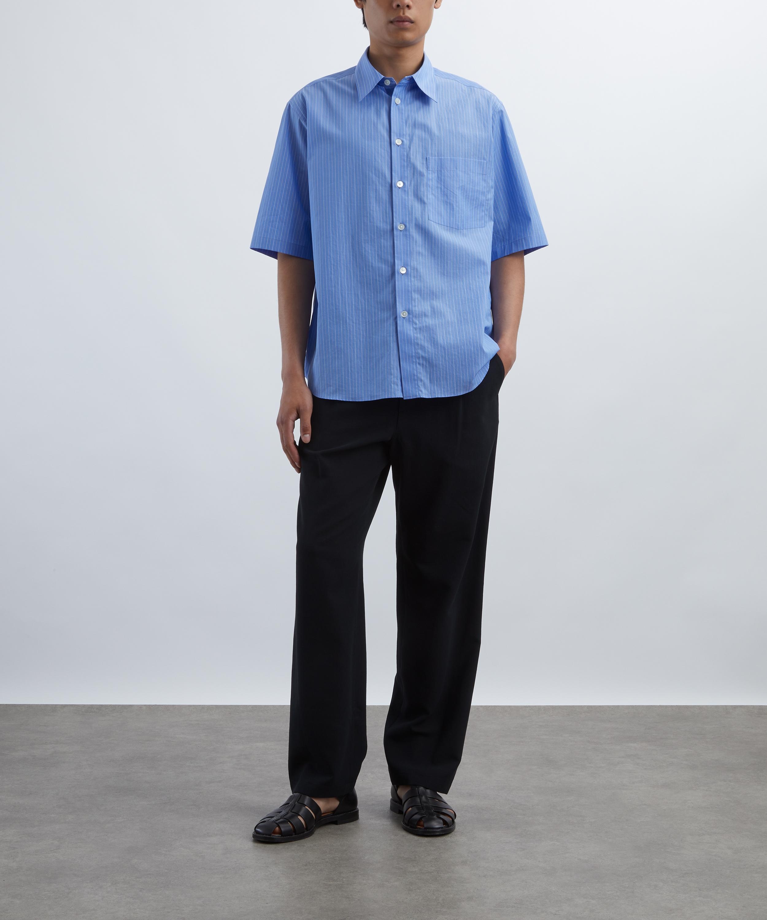 Suvin High Count Cloth Stripe Half-Sleeve Shirt - 2