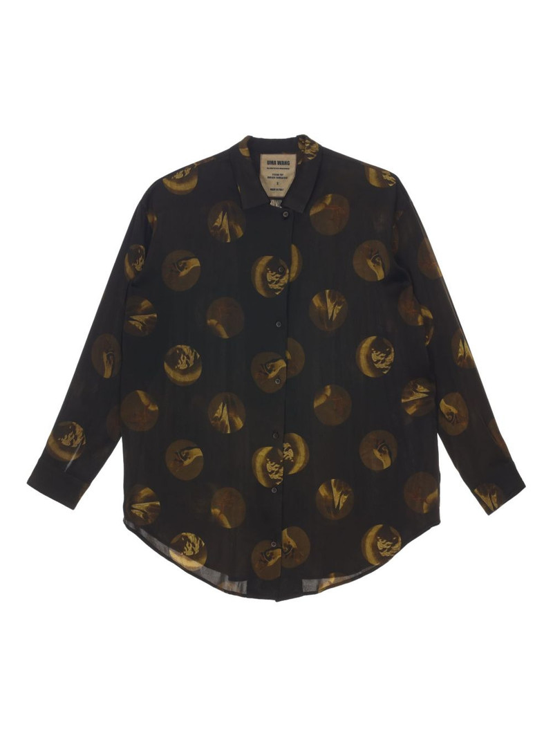 circular-print silk-blend shirt 1