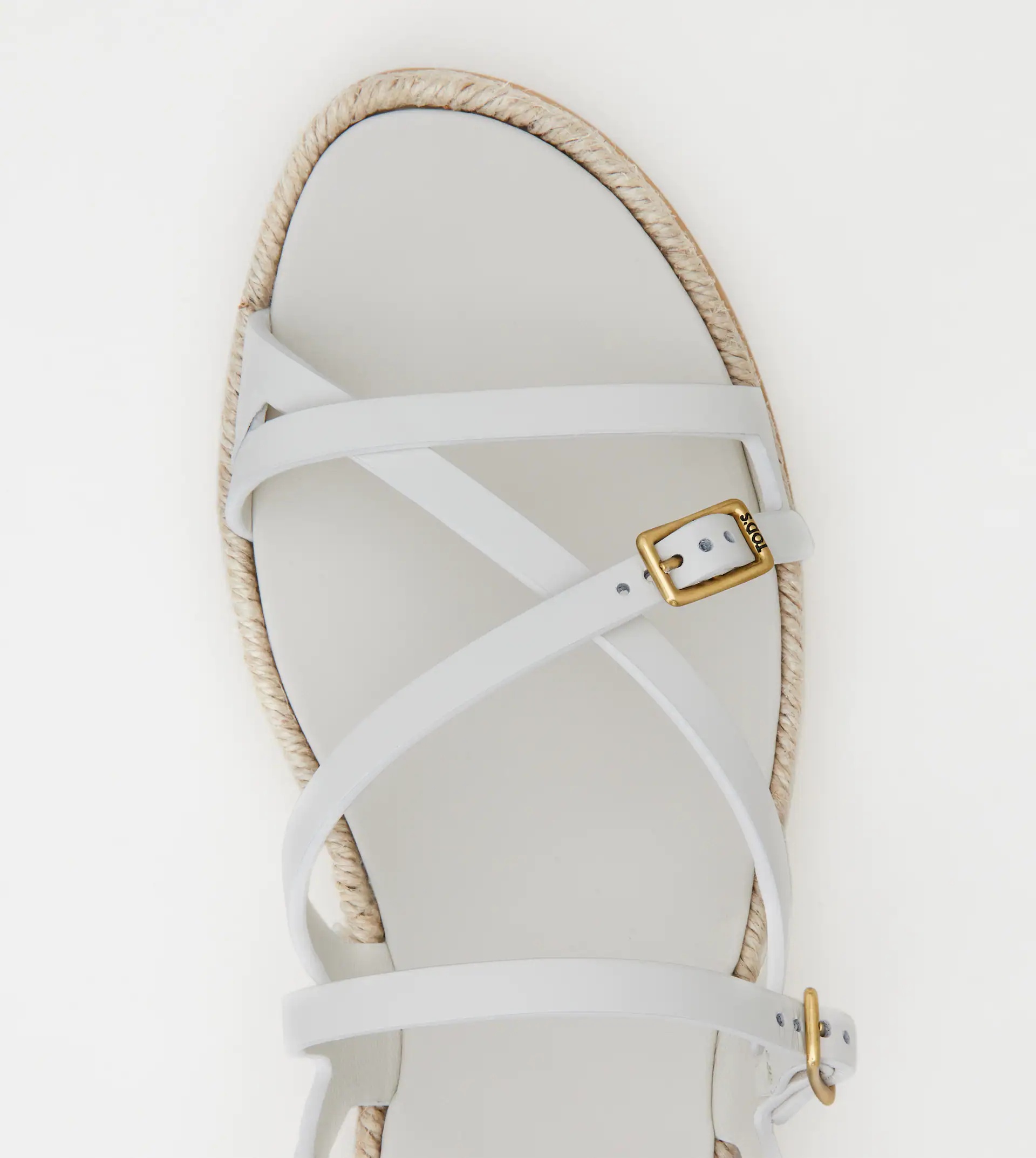 SANDALS IN LEATHER - WHITE - 3