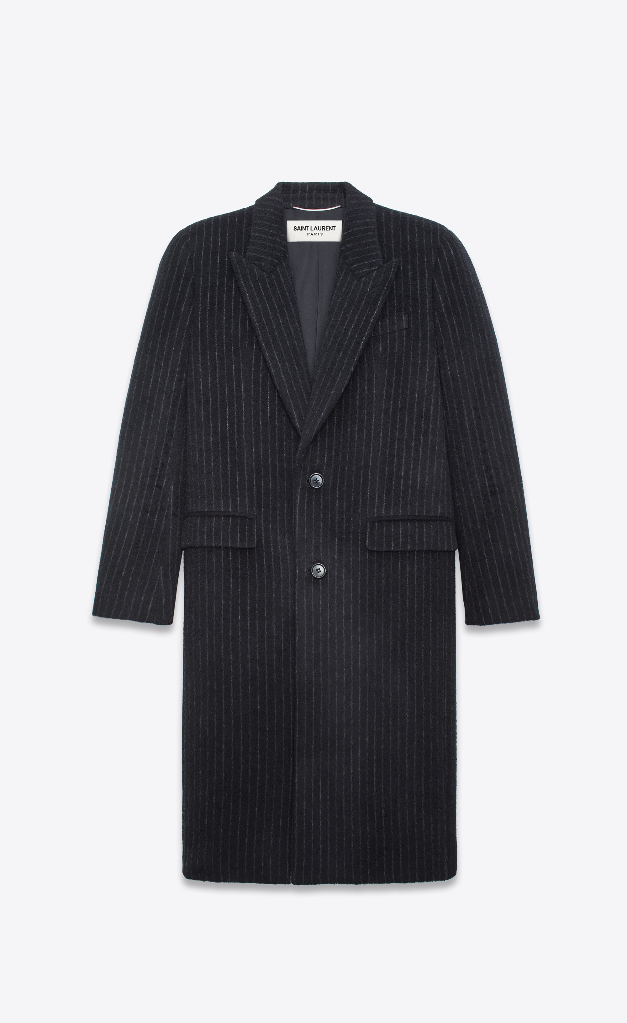 striped coat in wool and mohair - 1