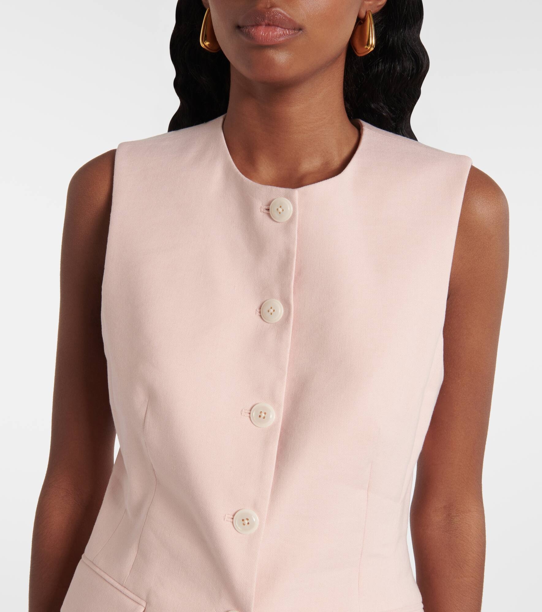 Lois linen-blend vest - 4