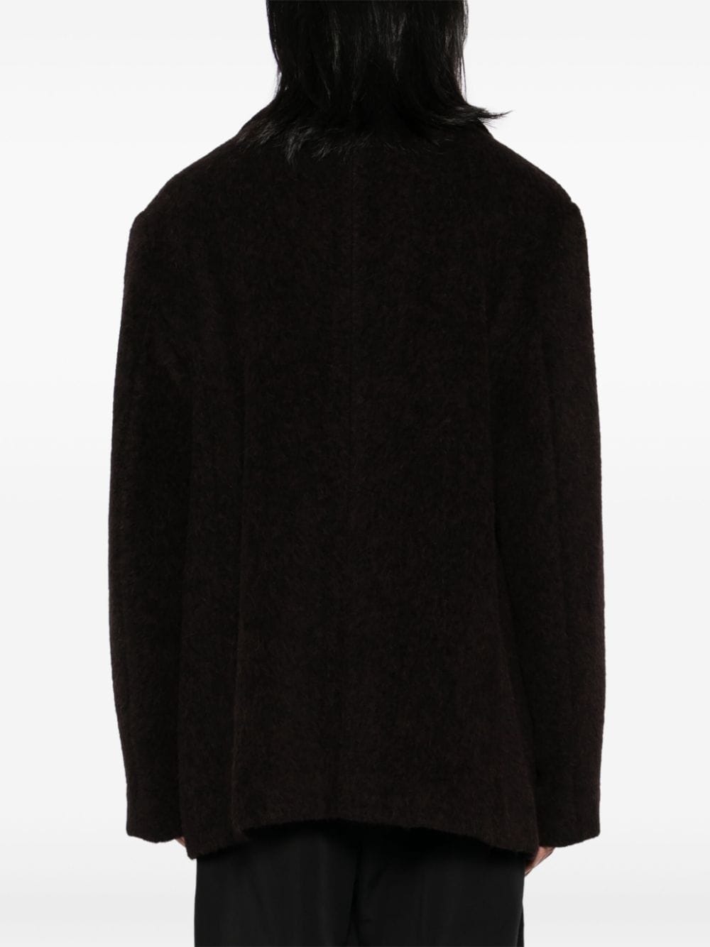 double-breasted melange coat - 4