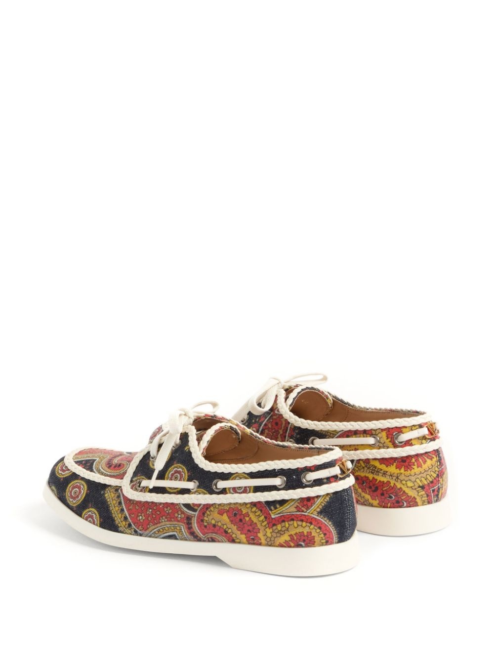 paisley-print boat shoes - 3