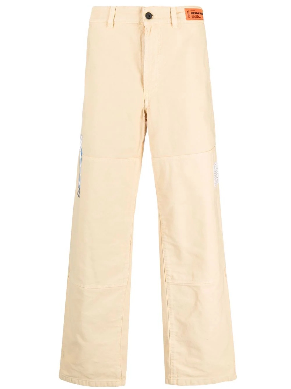 logo patch wide-leg chinos - 1