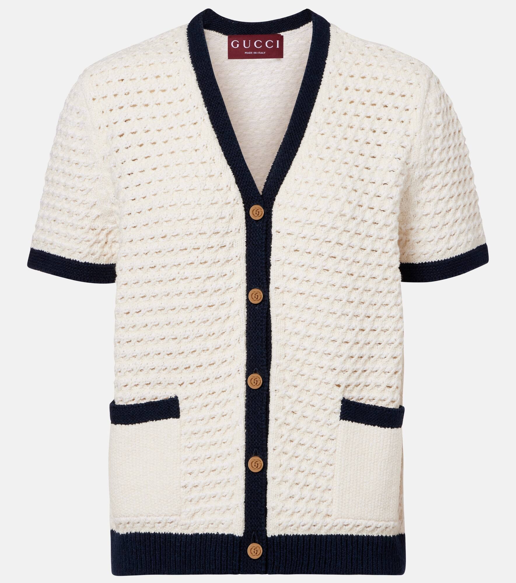 Crochet cotton-blend cardigan - 1