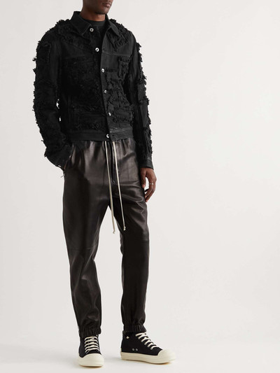 Rick Owens DRKSHDW Slim-Fit Frayed Distressed Denim Jacket outlook