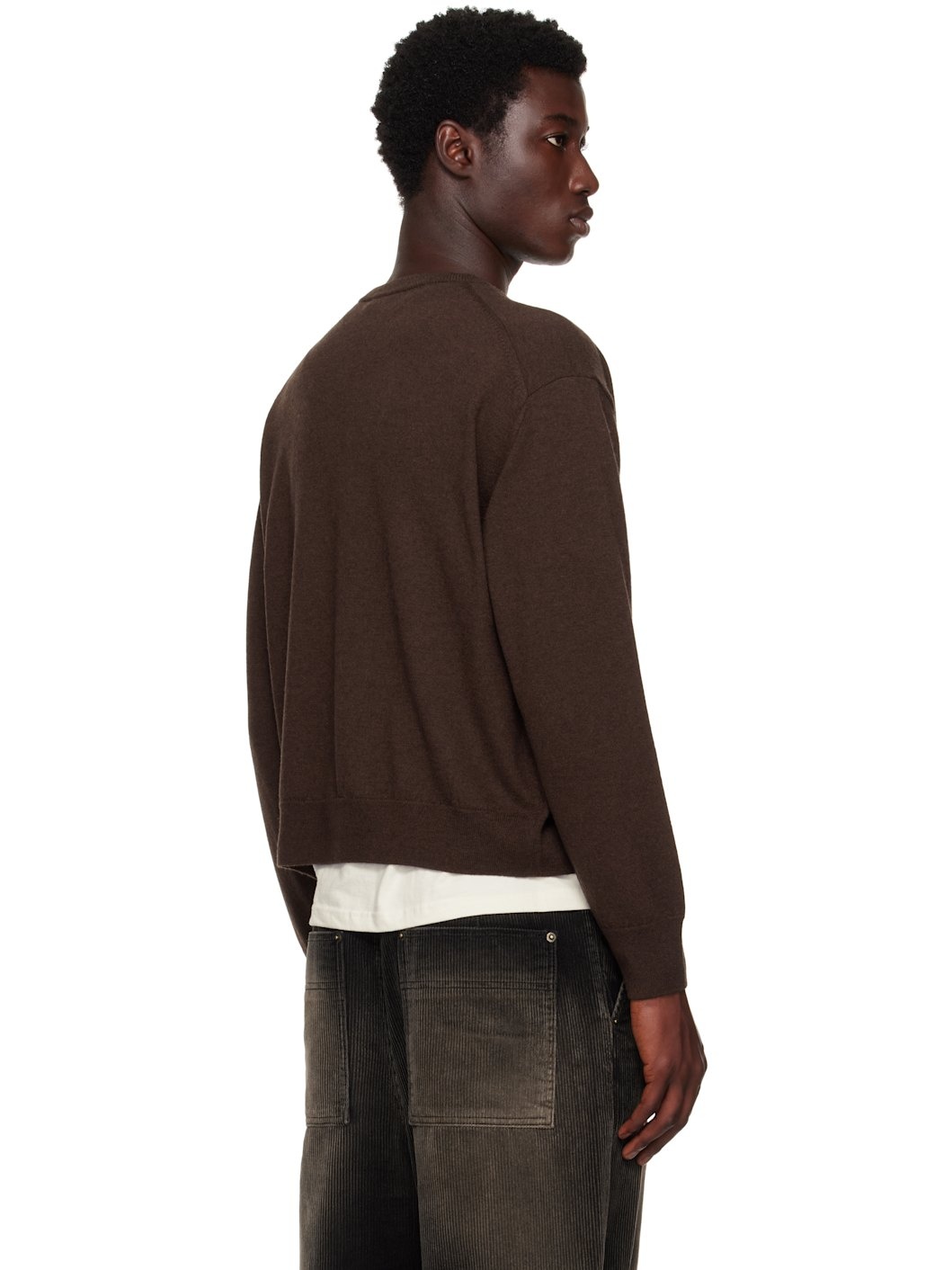 Brown Single Patch Cardigan - 3
