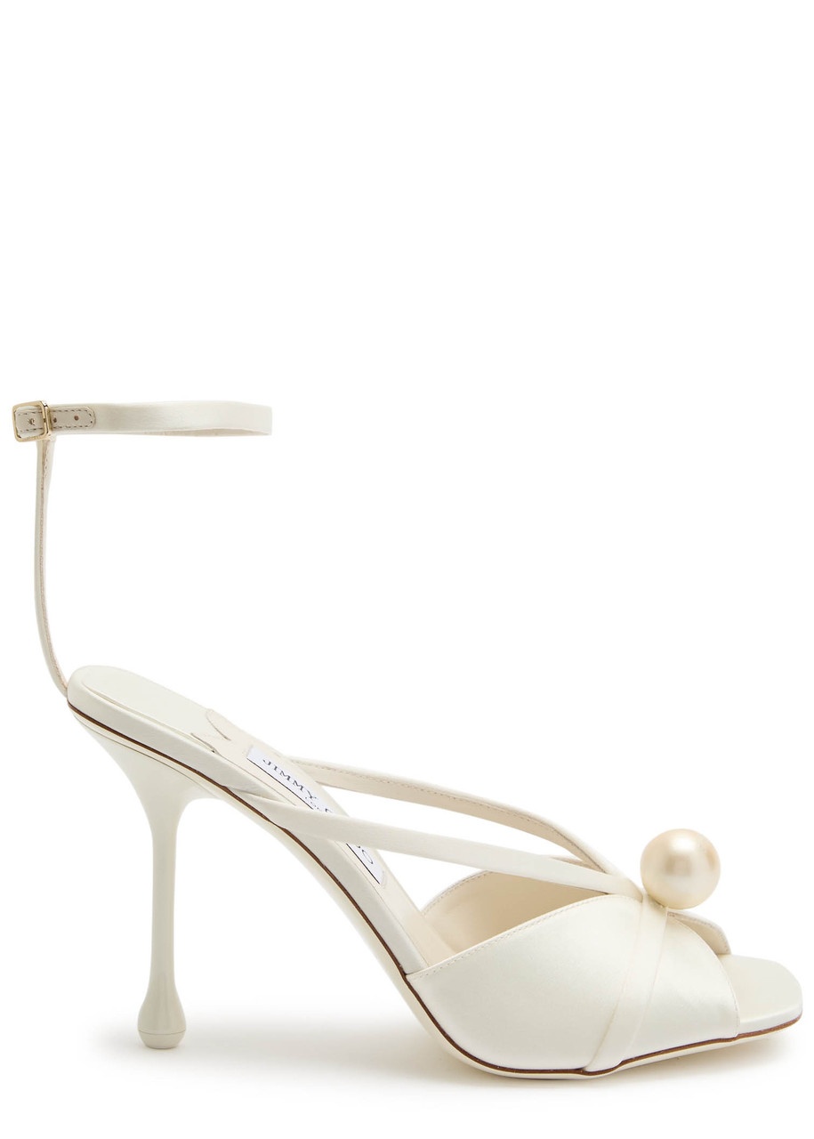 Jimmy Choo Siva 95 Embellished Satin Sandals - 1