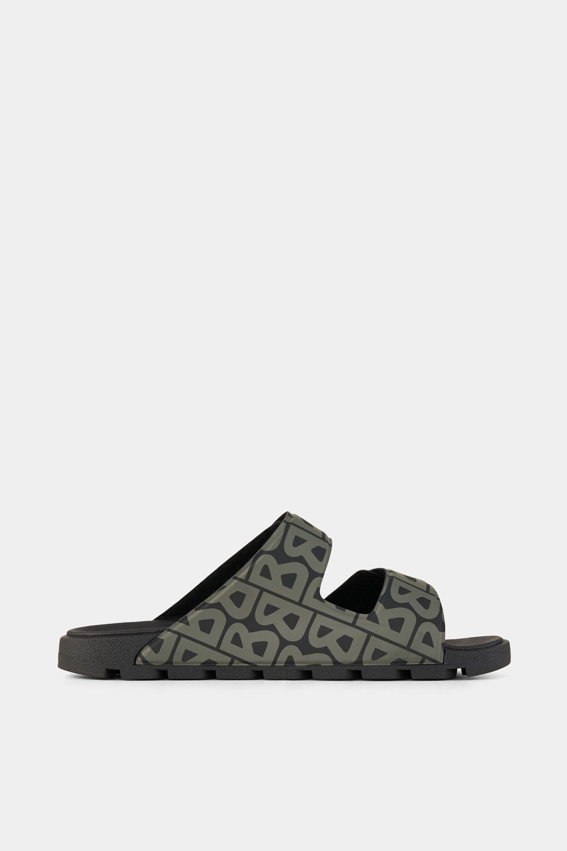 BOGNER Biarritz Slides in Black/Olive green outlook